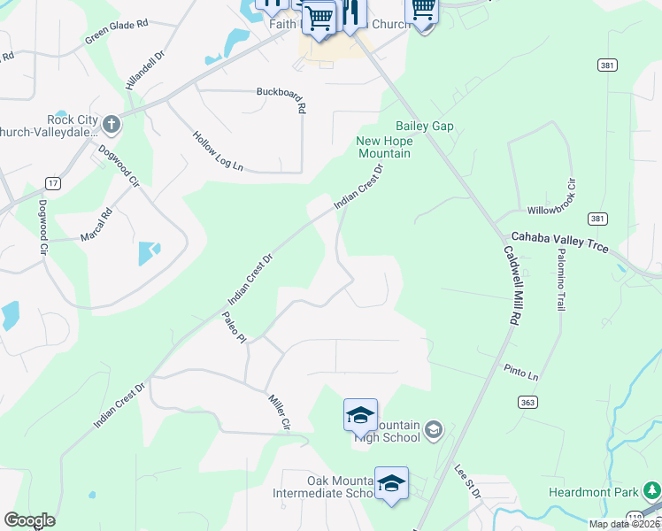 map of restaurants, bars, coffee shops, grocery stores, and more near 176 New Hope Mountain Road in Pelham