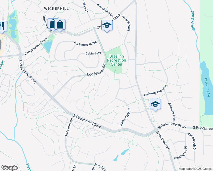 map of restaurants, bars, coffee shops, grocery stores, and more near 118 Heritage Way in Peachtree City