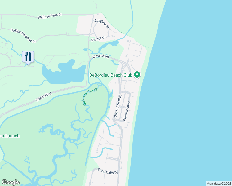 map of restaurants, bars, coffee shops, grocery stores, and more near 476 Debordieu Boulevard in Georgetown