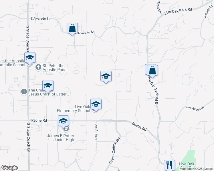map of restaurants, bars, coffee shops, grocery stores, and more near 558 Tumble Creek Terrace in Fallbrook