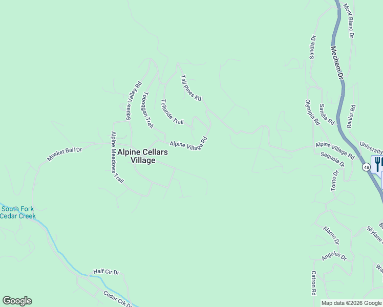 map of restaurants, bars, coffee shops, grocery stores, and more near 273-299 Alpine Village Road in Ruidoso