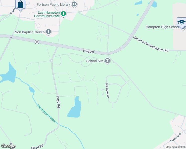 map of restaurants, bars, coffee shops, grocery stores, and more near 1184 Warm Spring Court in Hampton