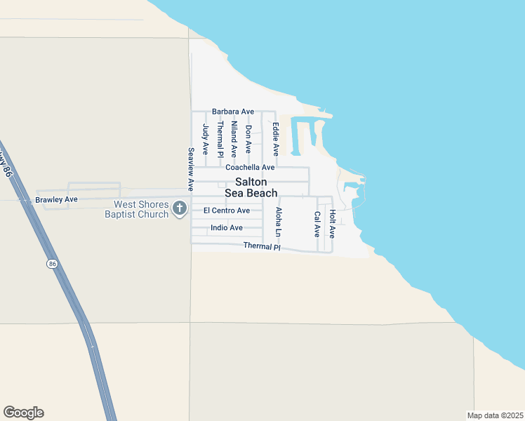 map of restaurants, bars, coffee shops, grocery stores, and more near El Centro Avenue in Salton Sea Beach