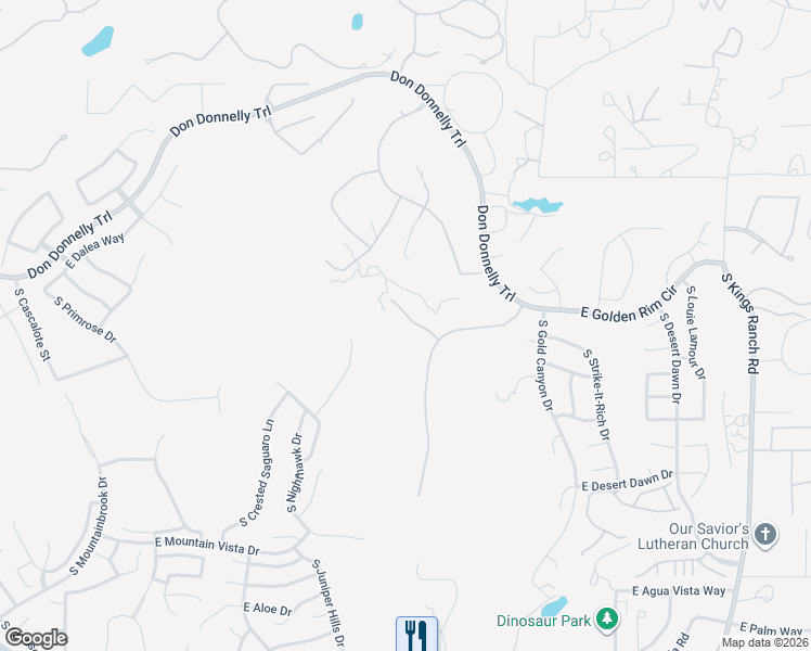 map of restaurants, bars, coffee shops, grocery stores, and more near 9247 East Avenida Fiebre De Oro in Gold Canyon