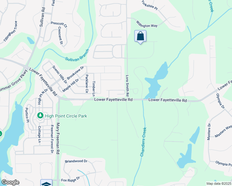 map of restaurants, bars, coffee shops, grocery stores, and more near 66 Cottage Drive in Newnan