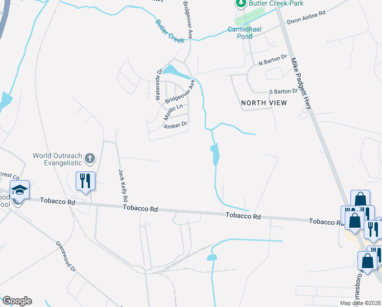 map of restaurants, bars, coffee shops, grocery stores, and more near 1925 Tobacco Road in Augusta