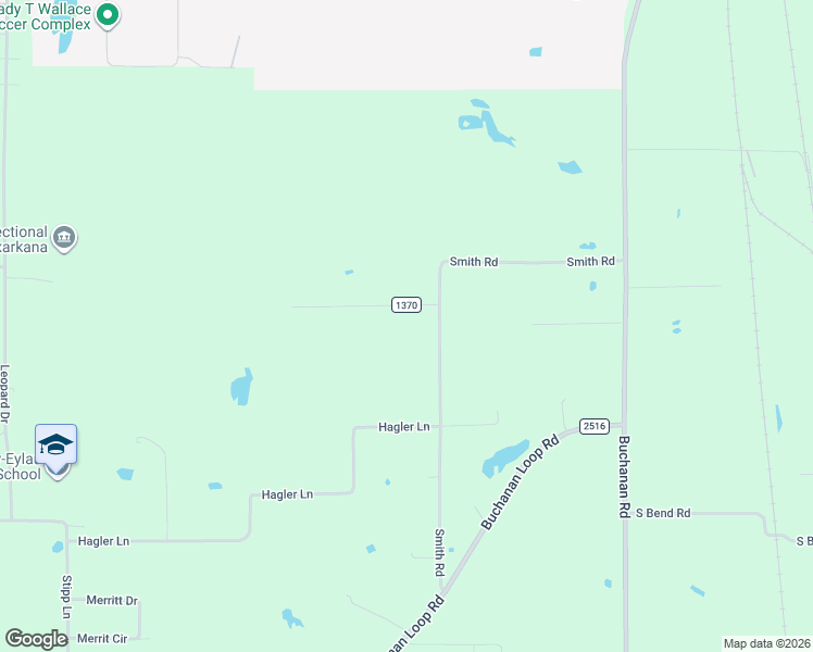 map of restaurants, bars, coffee shops, grocery stores, and more near 2611 Lonnie Lane in Texarkana