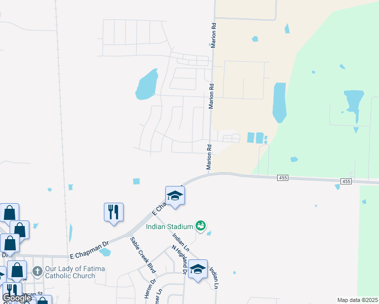 map of restaurants, bars, coffee shops, grocery stores, and more near 4922 Villas Drive in Sanger