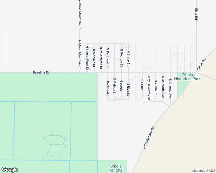 map of restaurants, bars, coffee shops, grocery stores, and more near Petticoat Lane in Cibola