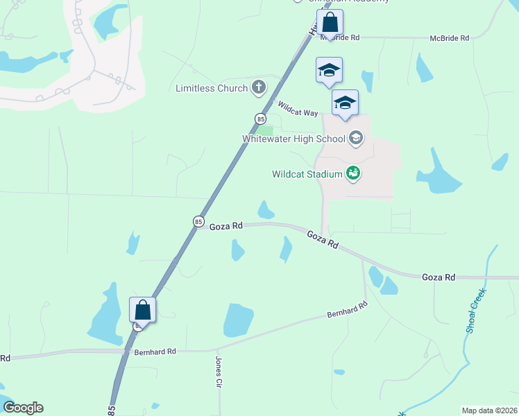 map of restaurants, bars, coffee shops, grocery stores, and more near 1003 Goza Road in Fayetteville