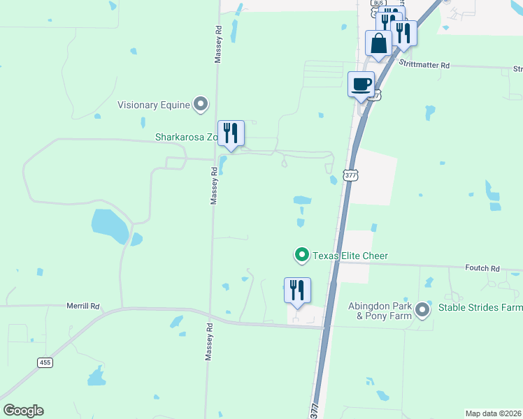 map of restaurants, bars, coffee shops, grocery stores, and more near 1316 S Hwy 377 in Pilot Point