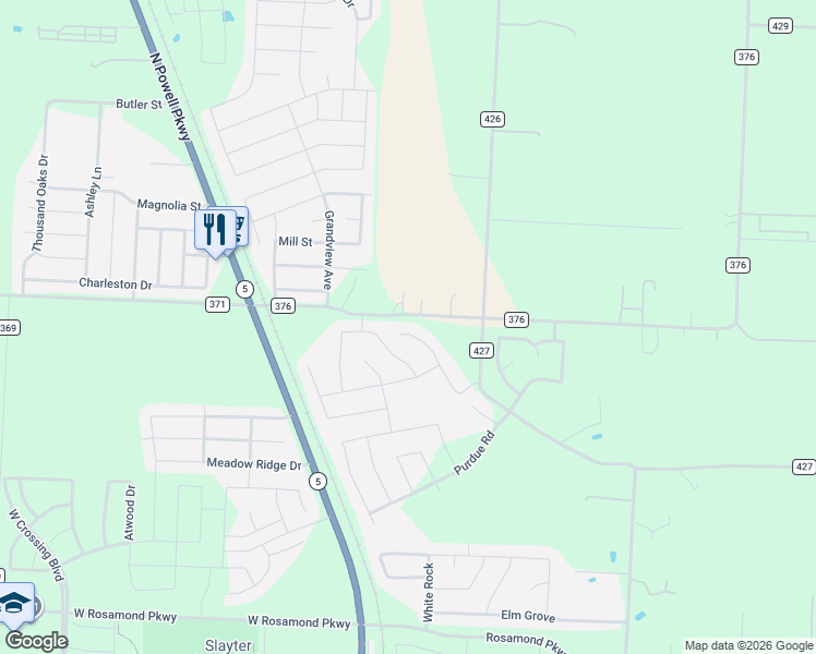 map of restaurants, bars, coffee shops, grocery stores, and more near 251 Cyrus Street in Anna