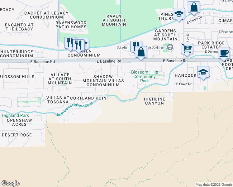 map of restaurants, bars, coffee shops, grocery stores, and more near 8025 North 36th Avenue in Phoenix