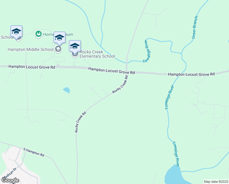 map of restaurants, bars, coffee shops, grocery stores, and more near 1171 Rocky Creek Road in Locust Grove