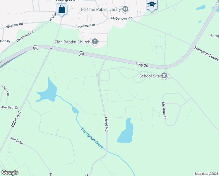 map of restaurants, bars, coffee shops, grocery stores, and more near 1113 Watercourse Way in Hampton