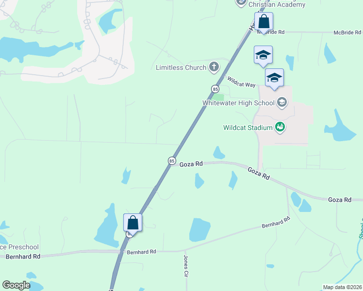 map of restaurants, bars, coffee shops, grocery stores, and more near 105 Travis Trail in Fayetteville