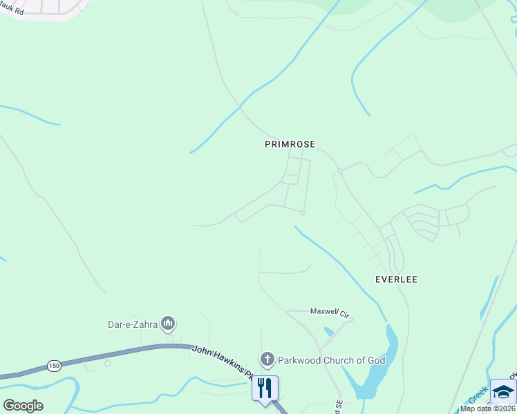 map of restaurants, bars, coffee shops, grocery stores, and more near 441 Maxwell Road Southeast in Bessemer