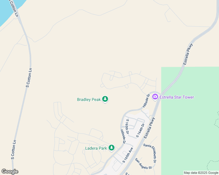 map of restaurants, bars, coffee shops, grocery stores, and more near 16640 West Fawn Drive in Goodyear
