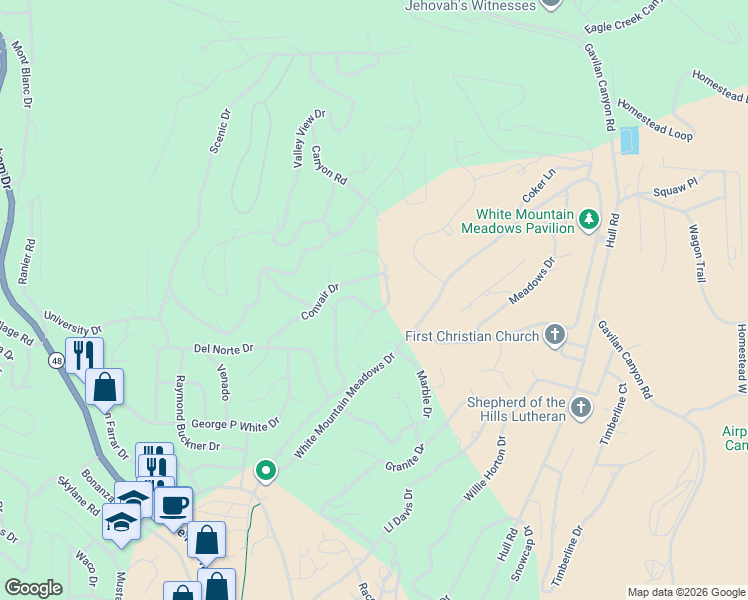map of restaurants, bars, coffee shops, grocery stores, and more near 239 Sunny Slope Drive in Ruidoso