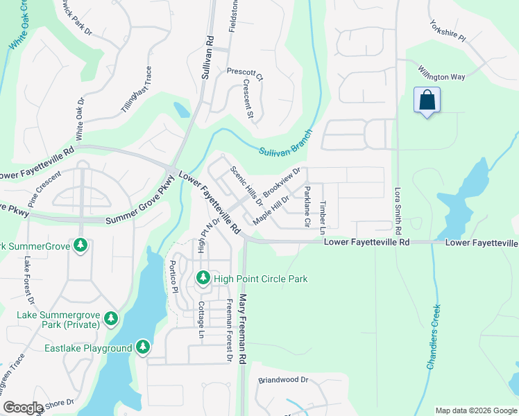 map of restaurants, bars, coffee shops, grocery stores, and more near 3 Brookview Drive in Newnan