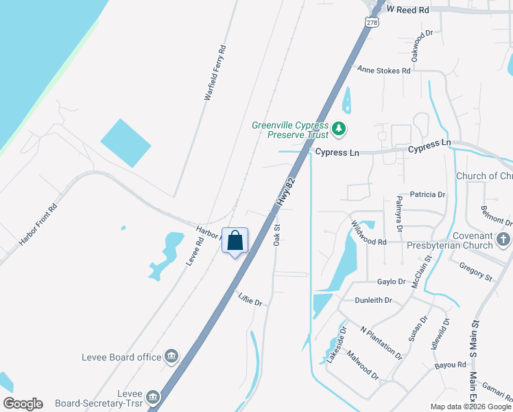 map of restaurants, bars, coffee shops, grocery stores, and more near 1965 U.S. 82 in Greenville