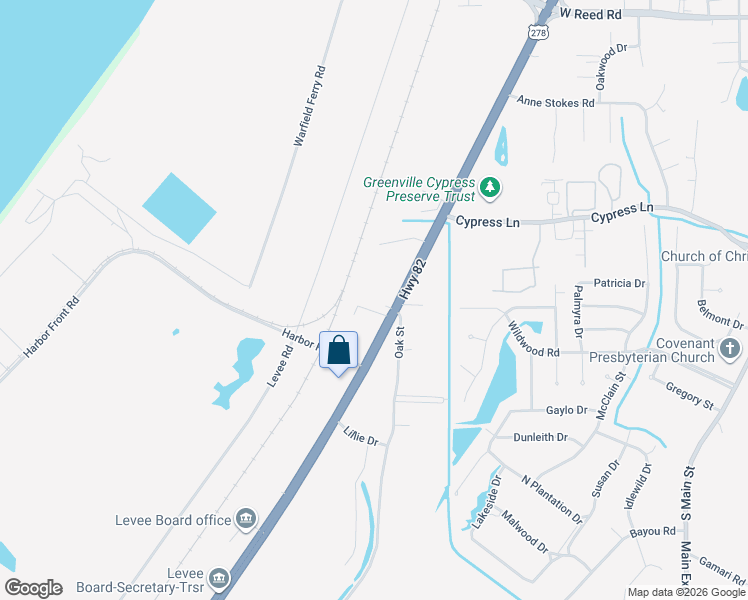 map of restaurants, bars, coffee shops, grocery stores, and more near 1965 U.S. 82 in Greenville