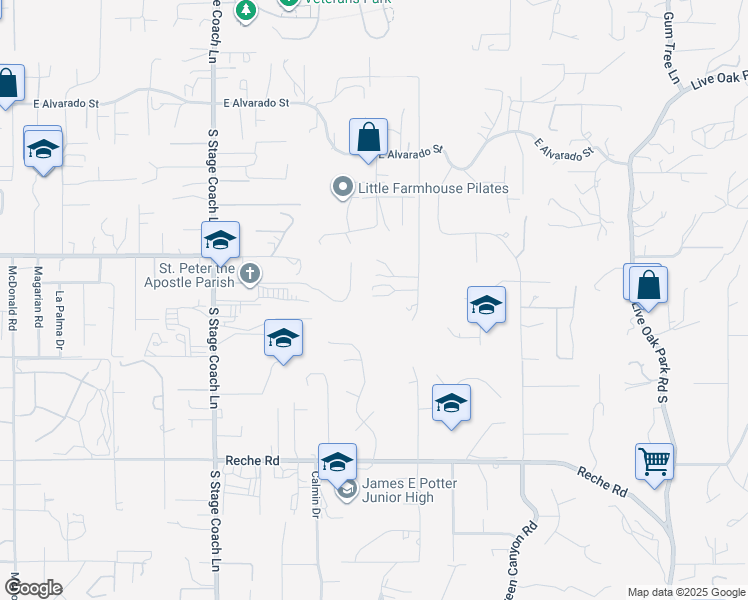 map of restaurants, bars, coffee shops, grocery stores, and more near 519 Beavercreek Lane in Fallbrook