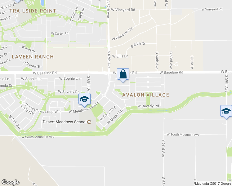 map of restaurants, bars, coffee shops, grocery stores, and more near 6626 West Harwell Road East in Phoenix