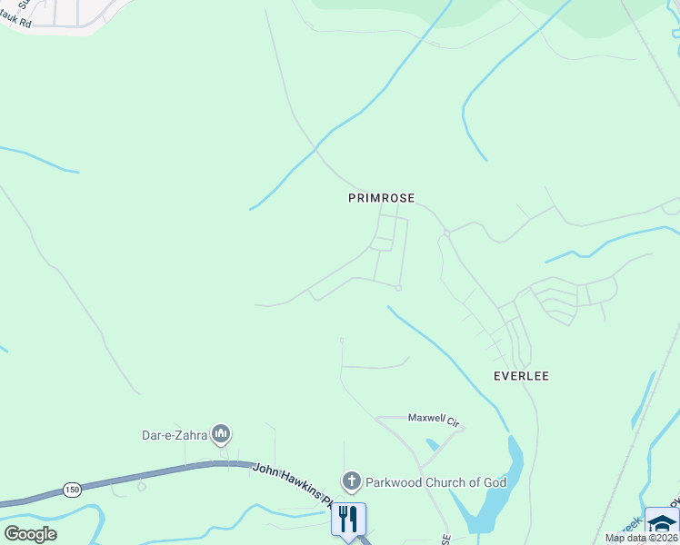 map of restaurants, bars, coffee shops, grocery stores, and more near 441 Maxwell Road Southeast in Bessemer
