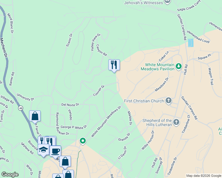 map of restaurants, bars, coffee shops, grocery stores, and more near 239-263 Sunny Slope Drive in Ruidoso