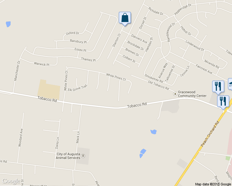 map of restaurants, bars, coffee shops, grocery stores, and more near 4813 Golden Leaf Lane in Augusta