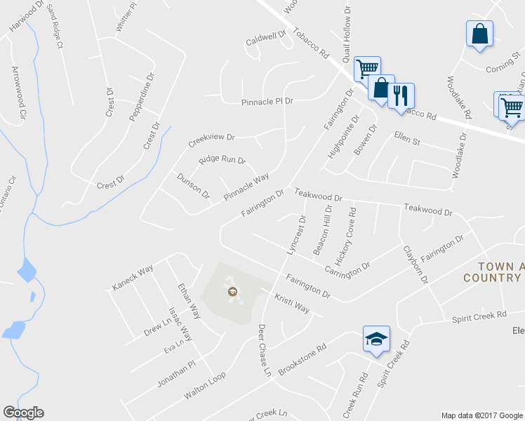 map of restaurants, bars, coffee shops, grocery stores, and more near 3754 Fairington Dr in Hephzibah