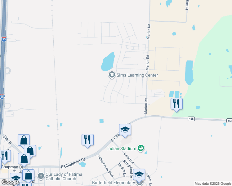 map of restaurants, bars, coffee shops, grocery stores, and more near 3911 Kensington Drive in Sanger