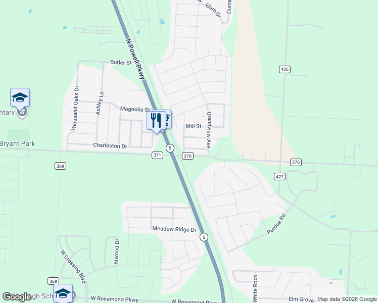 map of restaurants, bars, coffee shops, grocery stores, and more near 112 Tennyson Street in Anna