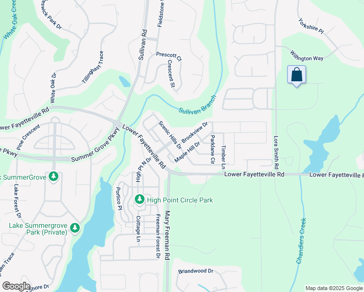 map of restaurants, bars, coffee shops, grocery stores, and more near 3 Brookview Drive in Newnan