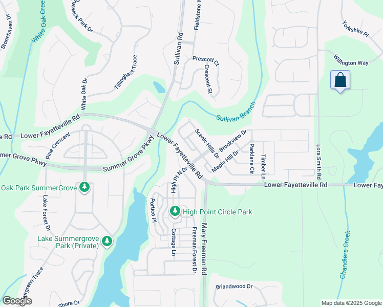 map of restaurants, bars, coffee shops, grocery stores, and more near 74 Freeman Forest Drive in Newnan