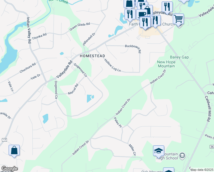 map of restaurants, bars, coffee shops, grocery stores, and more near 780 Dogwood Circle in Birmingham