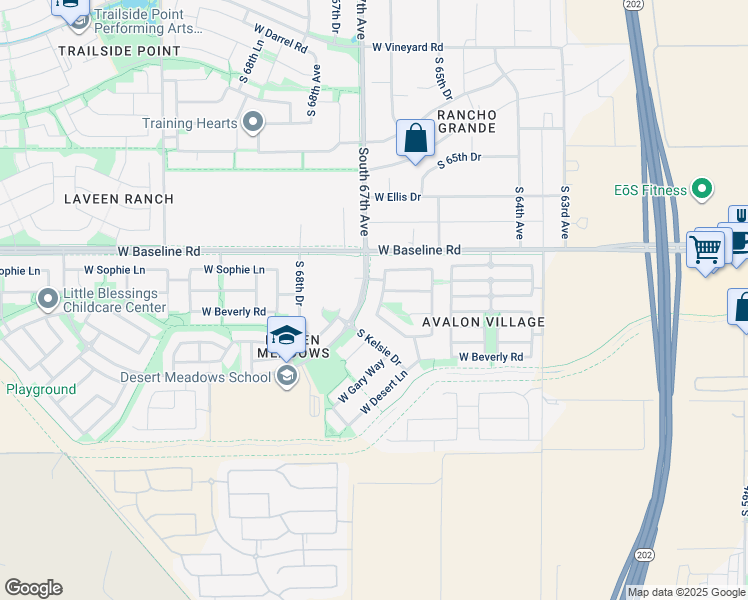 map of restaurants, bars, coffee shops, grocery stores, and more near 6626 West Harwell Road East in Phoenix