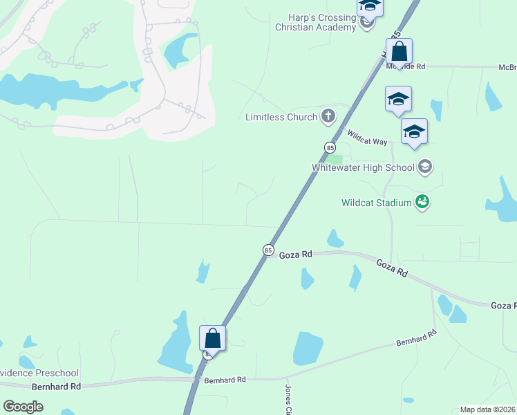 map of restaurants, bars, coffee shops, grocery stores, and more near 105 Travis Trail in Fayetteville