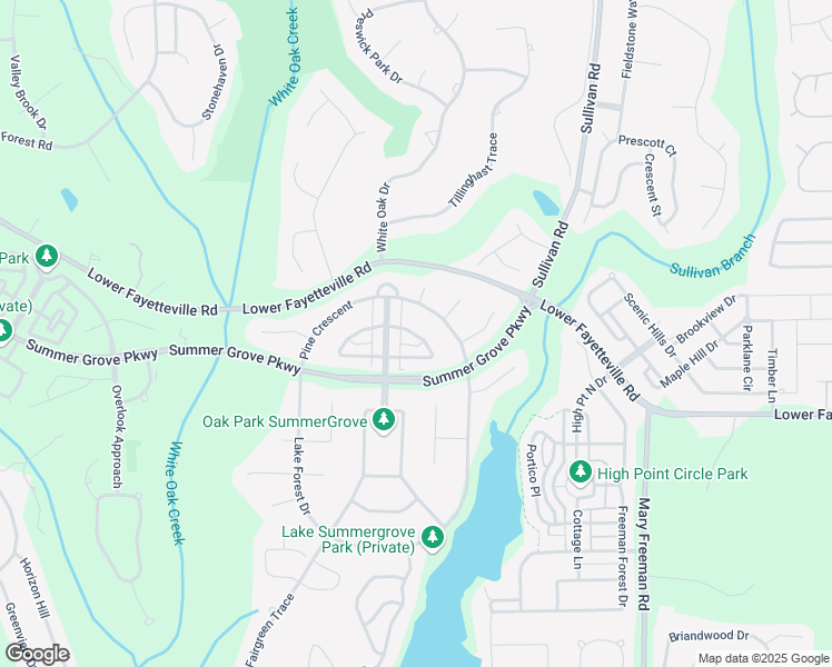 map of restaurants, bars, coffee shops, grocery stores, and more near Columns Way in Newnan