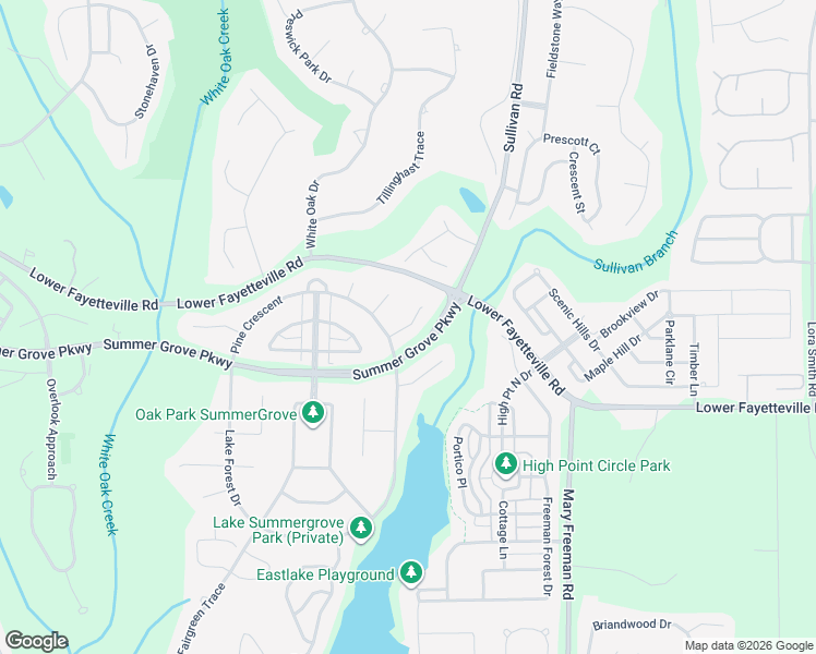 map of restaurants, bars, coffee shops, grocery stores, and more near Trailwood Lane in Newnan