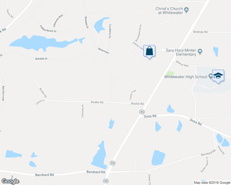 map of restaurants, bars, coffee shops, grocery stores, and more near 140 Thomas Trail in Fayetteville