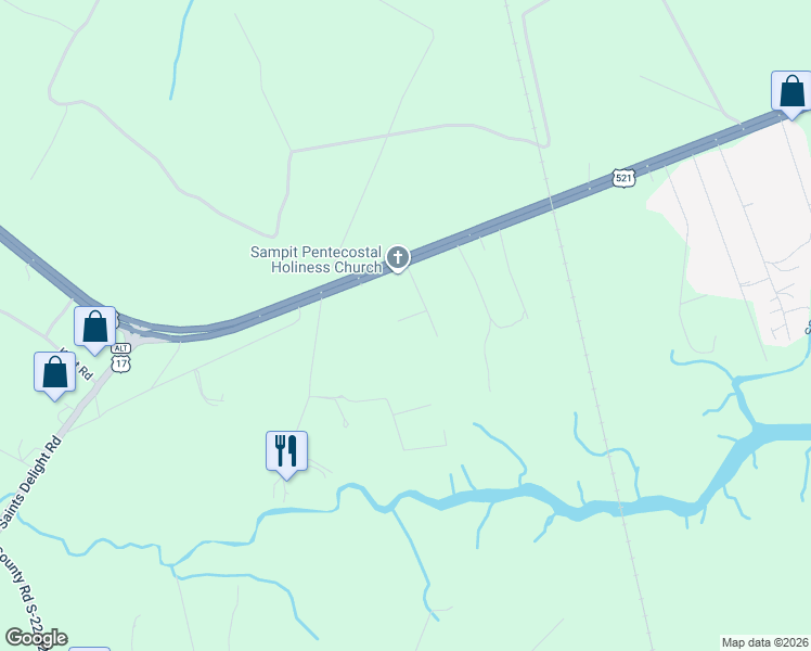 map of restaurants, bars, coffee shops, grocery stores, and more near 108 Towhee Street in Georgetown