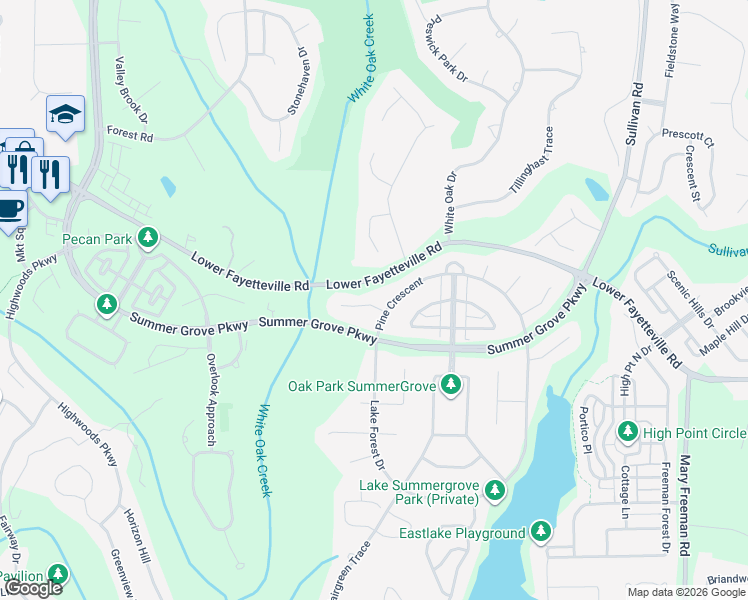map of restaurants, bars, coffee shops, grocery stores, and more near 13 Brookmere in Newnan