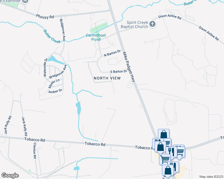 map of restaurants, bars, coffee shops, grocery stores, and more near 2014 Barton Court in Augusta