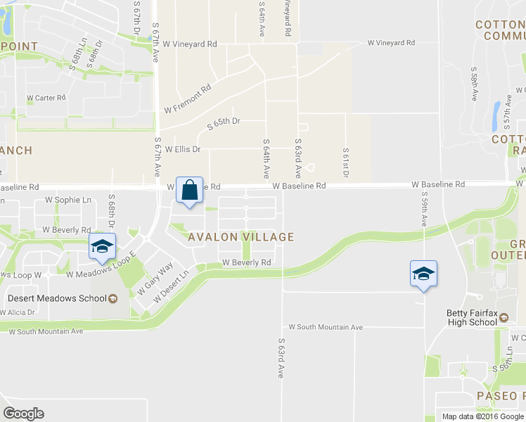 map of restaurants, bars, coffee shops, grocery stores, and more near 6329 West Valencia Drive in Phoenix