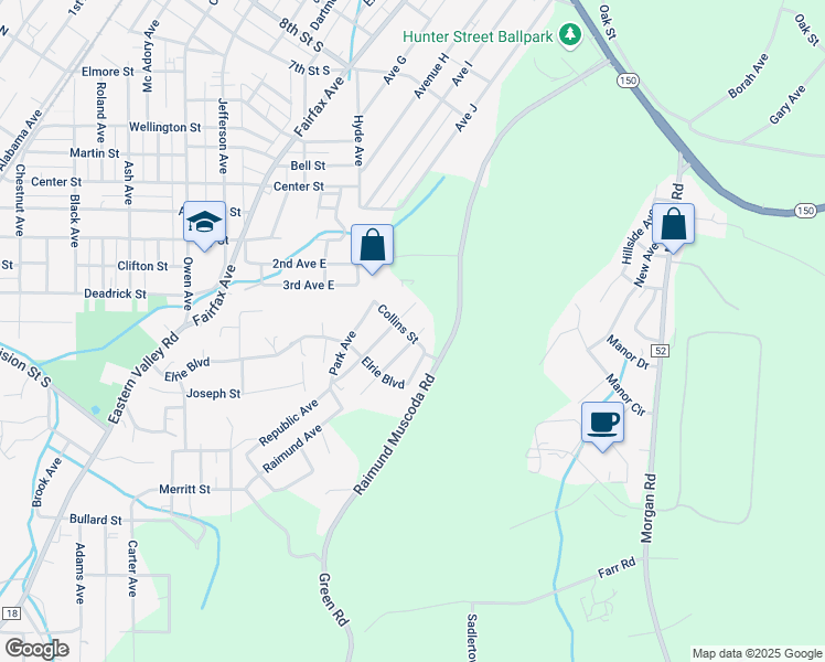 map of restaurants, bars, coffee shops, grocery stores, and more near 29 Republic Avenue in Bessemer