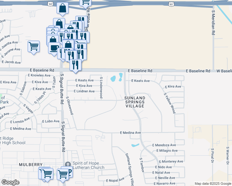 map of restaurants, bars, coffee shops, grocery stores, and more near 149 East Kilarea Avenue in Mesa