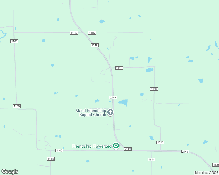 map of restaurants, bars, coffee shops, grocery stores, and more near 6354 Farm to Market 2149 in Maud