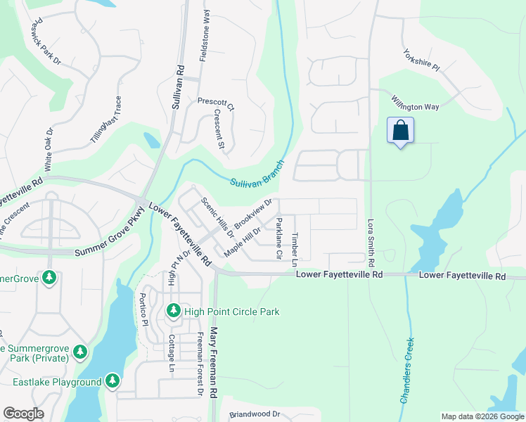 map of restaurants, bars, coffee shops, grocery stores, and more near 51 Brookview Drive in Newnan